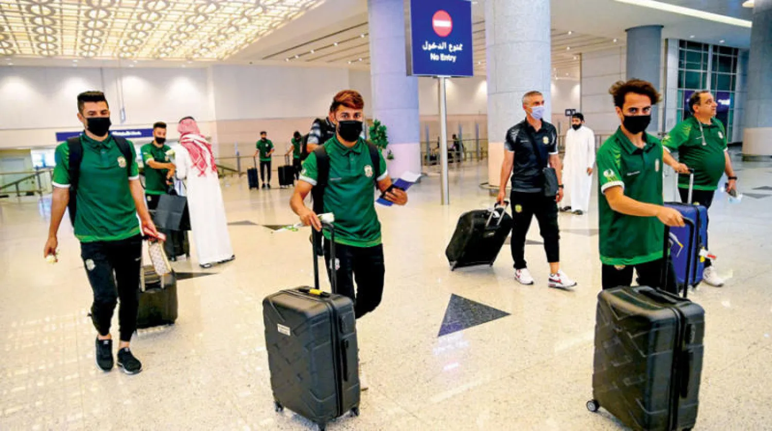 جانب من وصول بعثة الشرطة العراقي إلى جدة (واس)