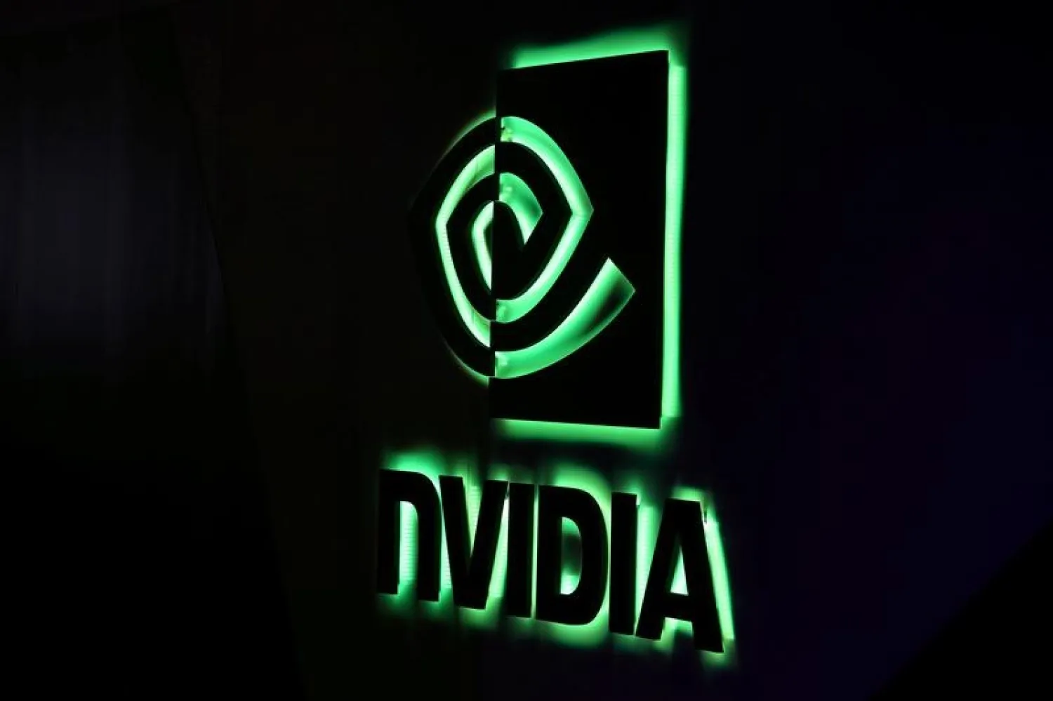 An Nvidia logo is shown at SIGGRAPH 2017 in Los Angeles, California, US July 31, 2017. (Reuters)