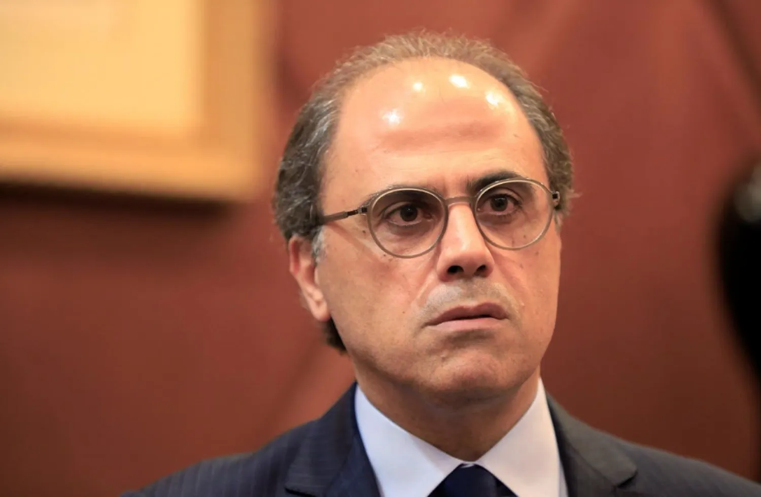  Jihad Azour, the IMF's Director of the Middle East and Central Asia, speaks during interview with Reuters television in Beirut. (Reuters) 
