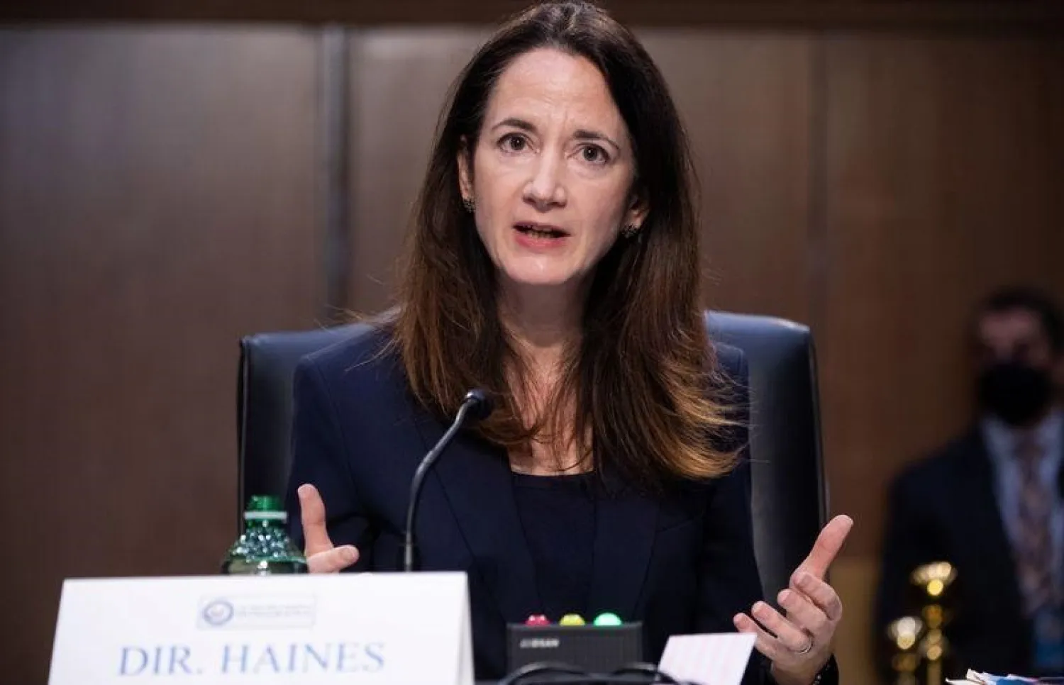 Director Avril Haines of the Office of the Director of National Intelligence (ODNI) testifies during a Senate Select Committee on Intelligence hearing about worldwide threats, on Capitol Hill in Washington, DC, US, April 14, 2021. (Reuters)