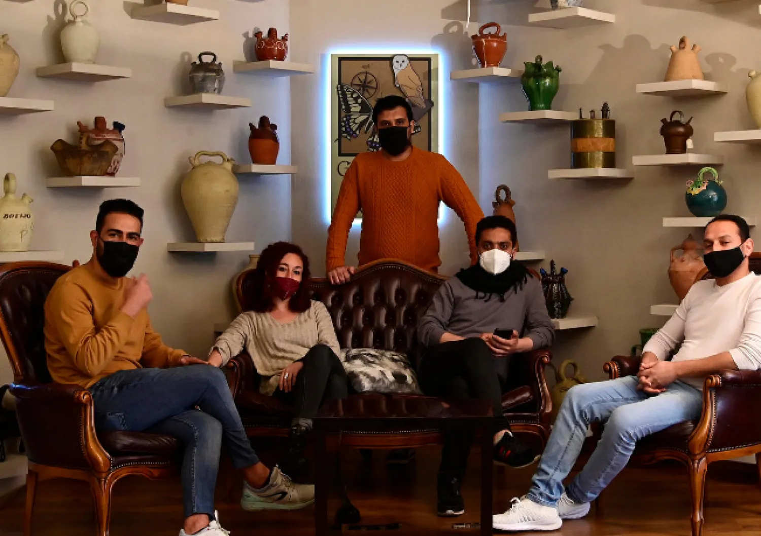 The founders of Baynana, the first refugee-led digital magazine in Spain - AFP