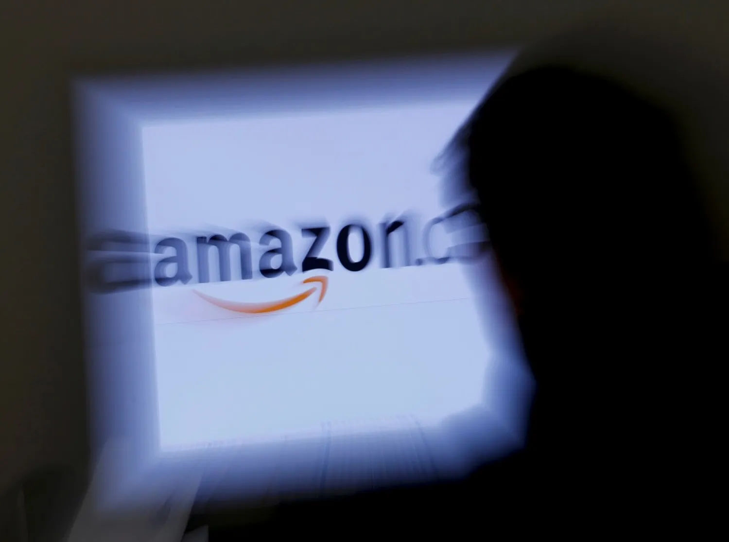 A zoomed illustration image of a man looking at a computer monitor showing the logo of Amazon is seen in Vienna November 26, 2012. (Reuters)