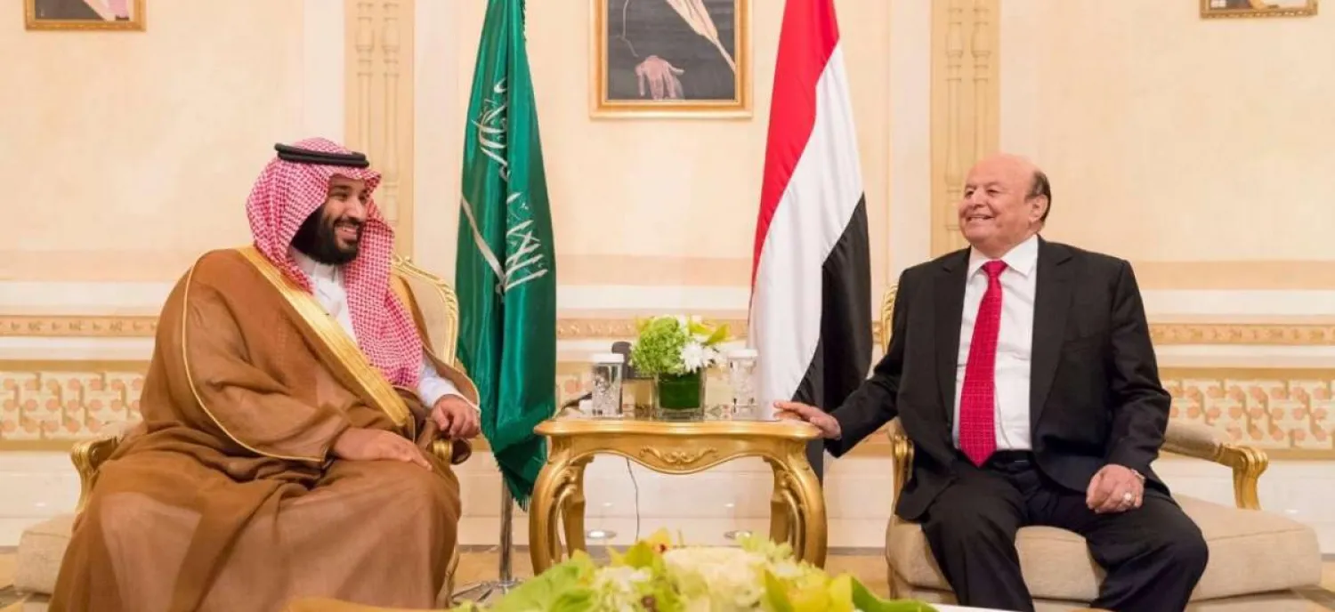 Saudi Crown Prince Mohammed bin Salman meets Yemen’s President Abd Rabbu Mansour Hadi in Riyadh. (Reuters file photo)