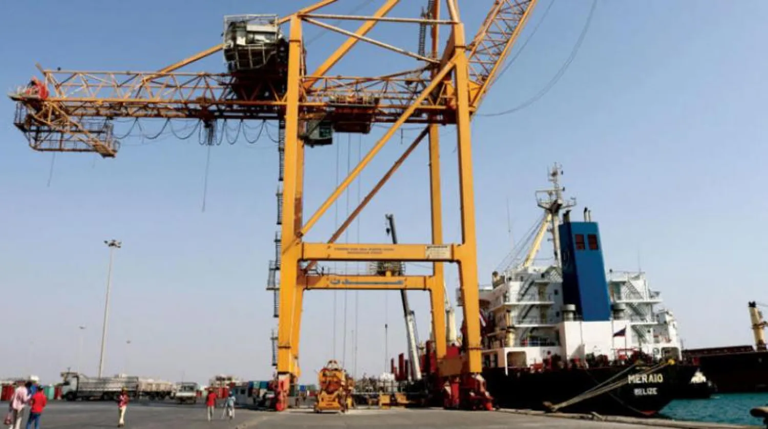 The port of Hodeidah on March 20, 2021. (AFP)