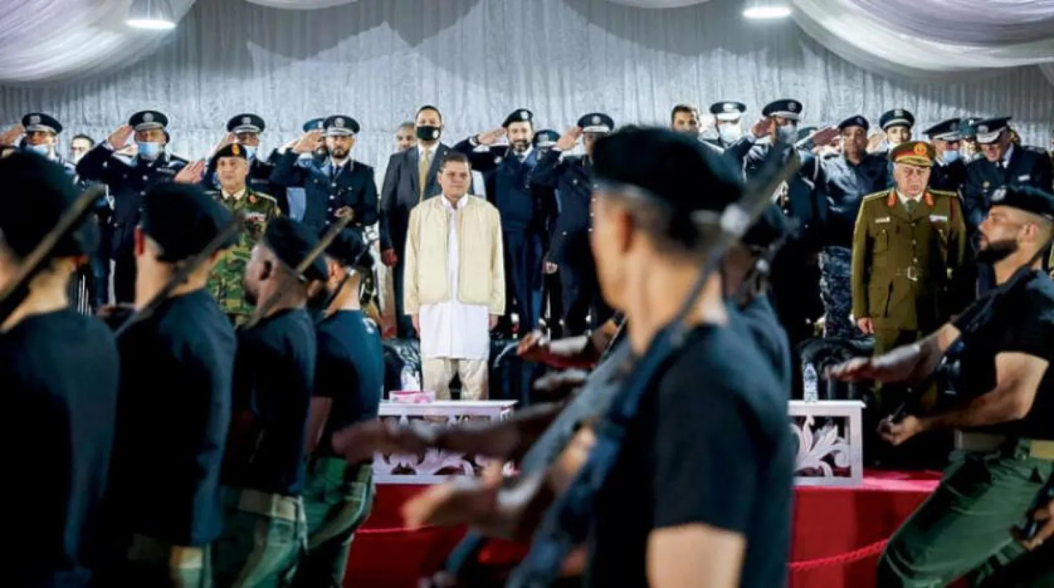 Dbeibeh at a graudtion ceremony in Tripoli on Sunday.