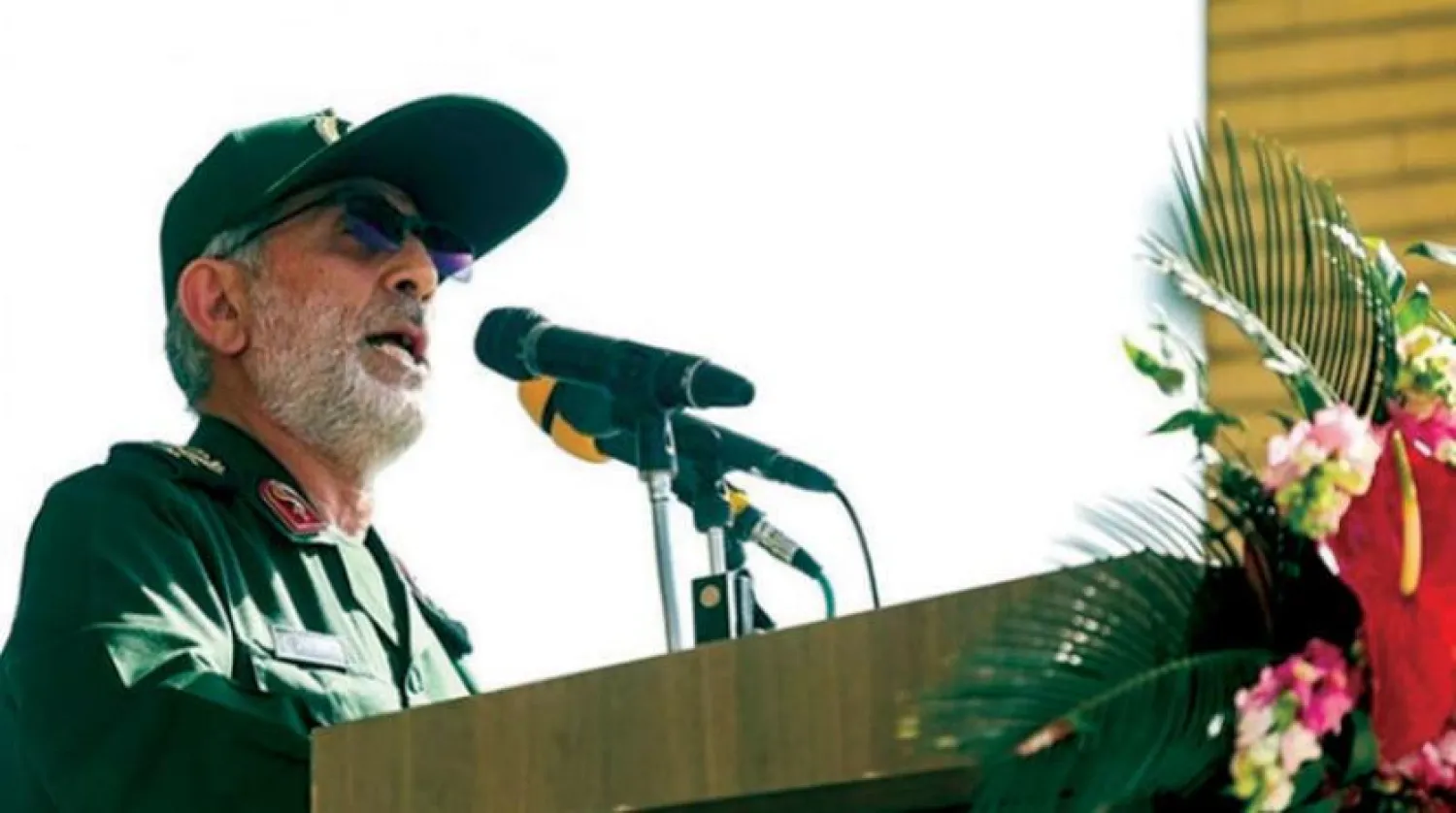 Kudüs Gücü Komutanı İsmail Kaani, dün Isfahan kentinde yardımcısı Muhammed Hicazi’nin cenaze töreninde konuşma yaptığı sırada (Tasnim)