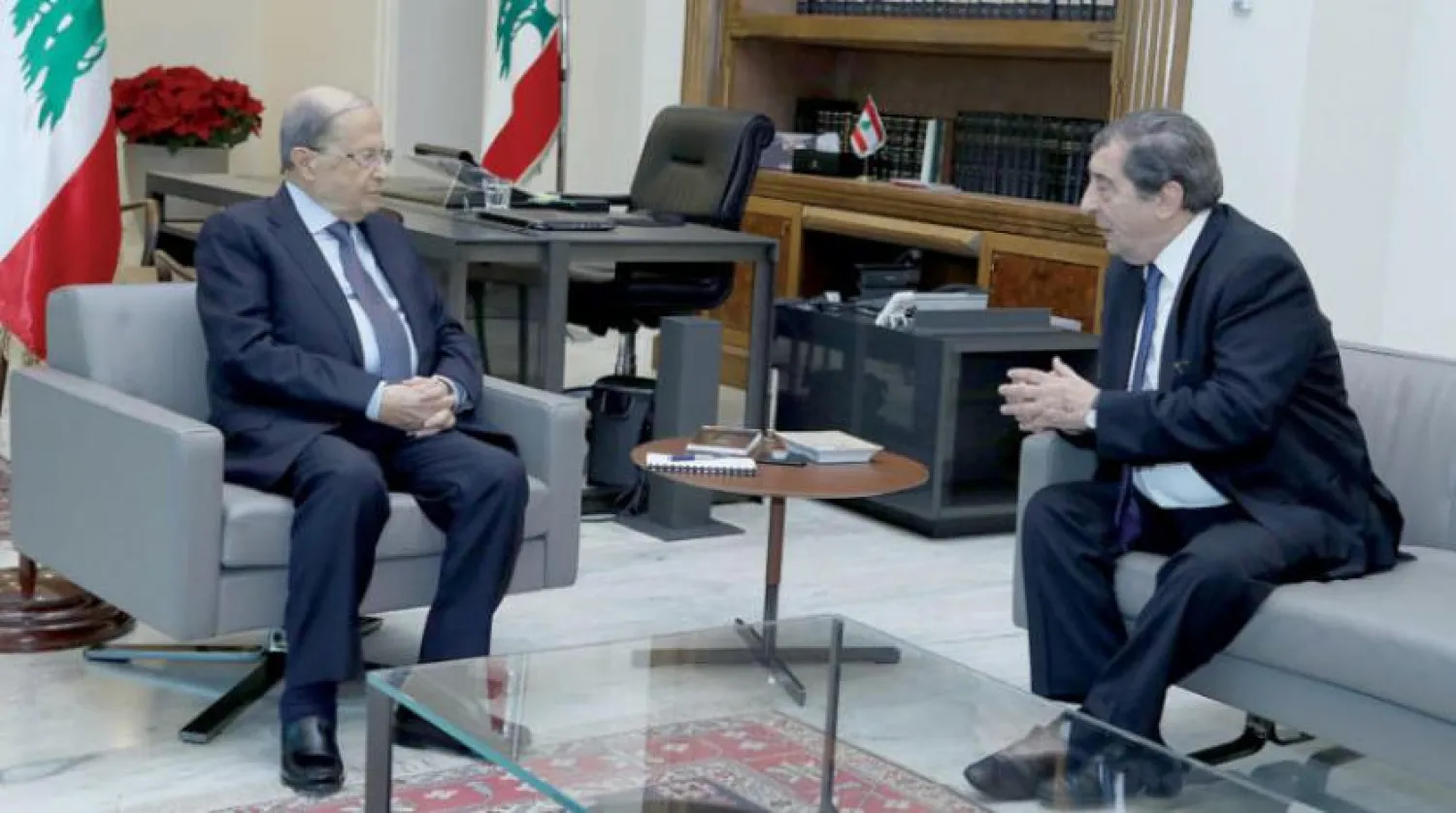 Cumhurbaşkanı Mişel Avn ve Meclis Başkanı Yardımcısı Elie Ferzli (Dalati ve Nahra)