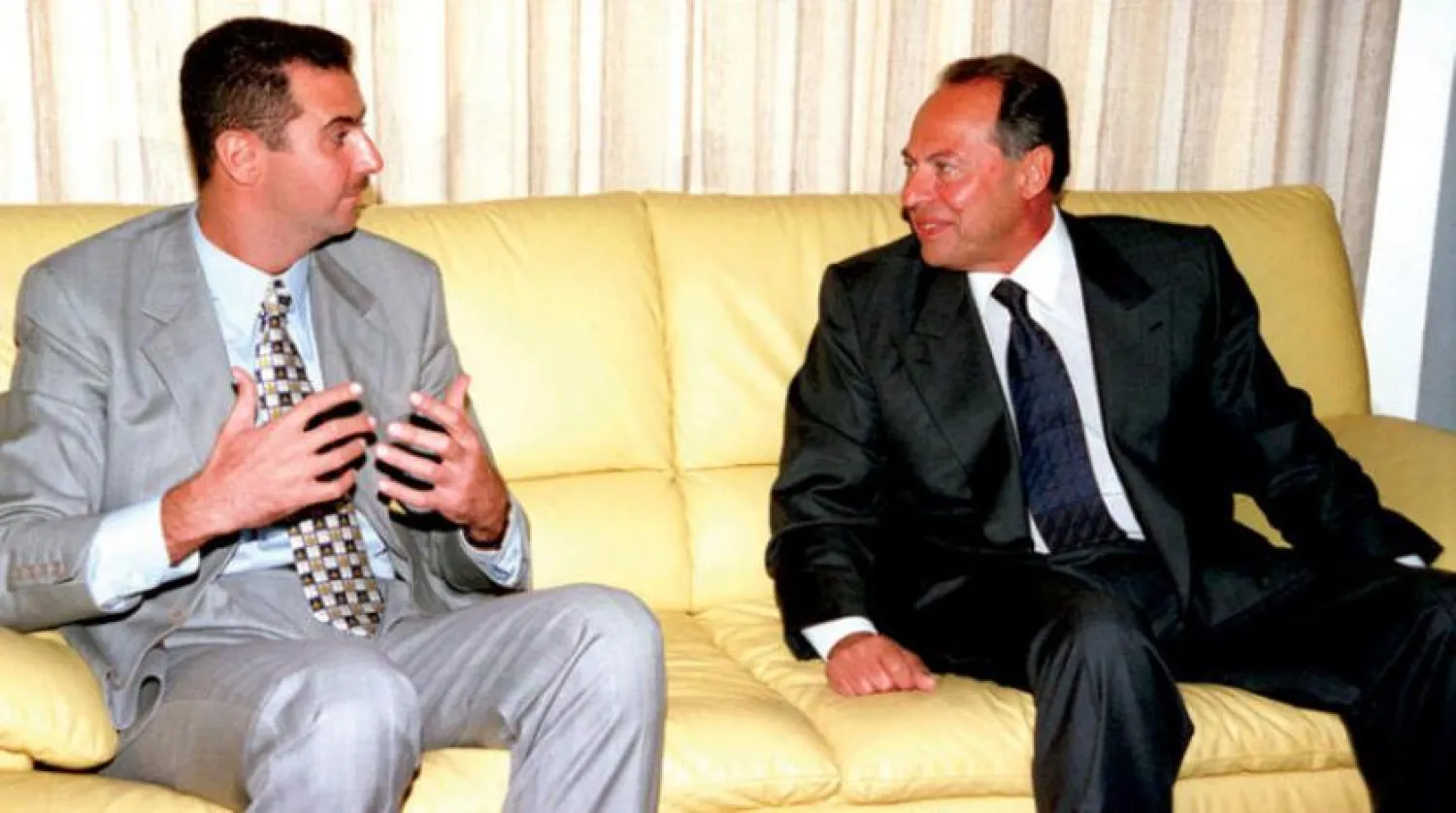 Assad meets with former Lebanese President Emile Lahoud in Beirut in October 1998. (Getty Images)
