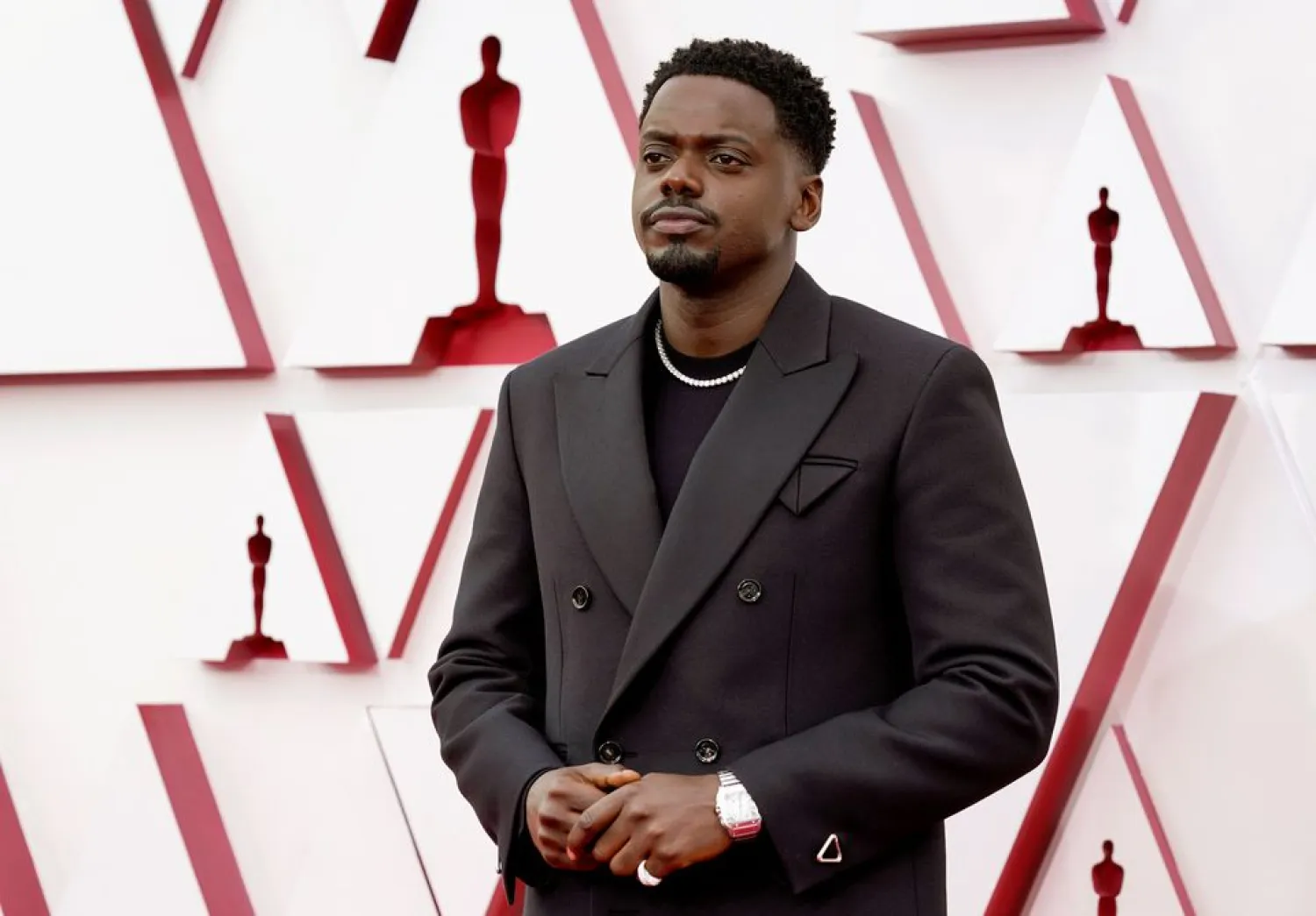 Daniel Kaluuya arrives to the Oscars red carpet for the 93rd Academy Awards in Los Angeles, California, US, April 25, 2021. Chris Pizzello/Pool via REUTERS



