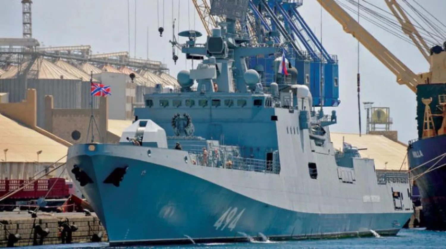 The Russian frigate Admiral Grigorovich during a past stop at Port Sudan. (AFP)