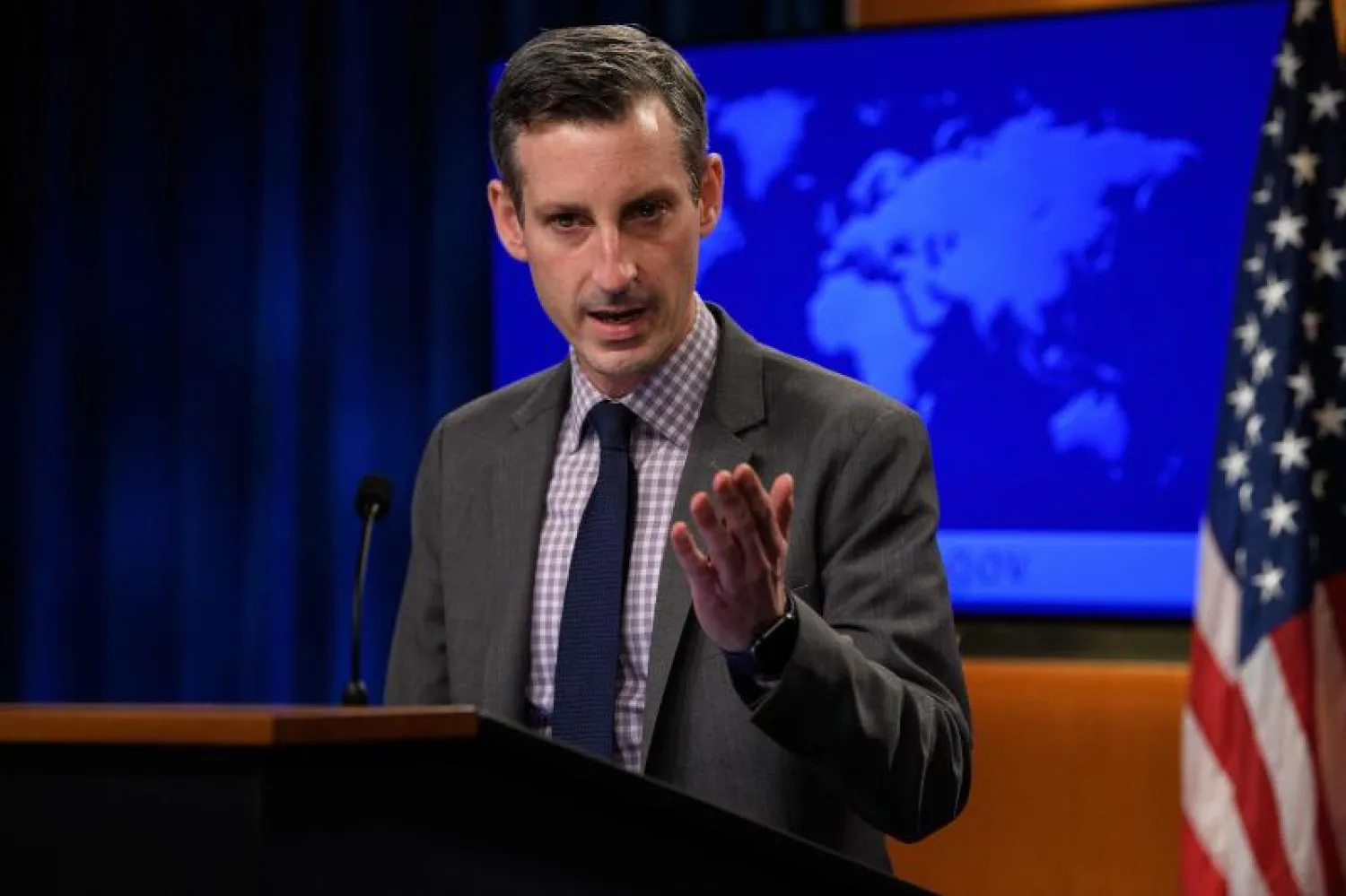نيد برايس المتحدث باسم وزارة الخارجية الأميركية (أ.ف.ب)