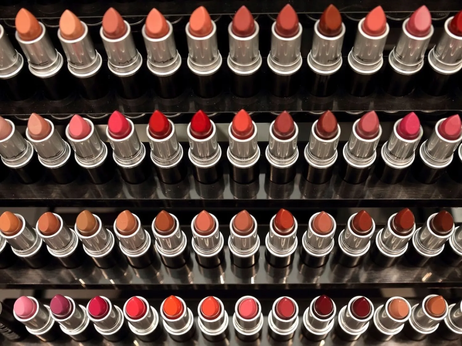 Lipstick is displayed in the M.A.C flagship store in Paris. (Reuters)