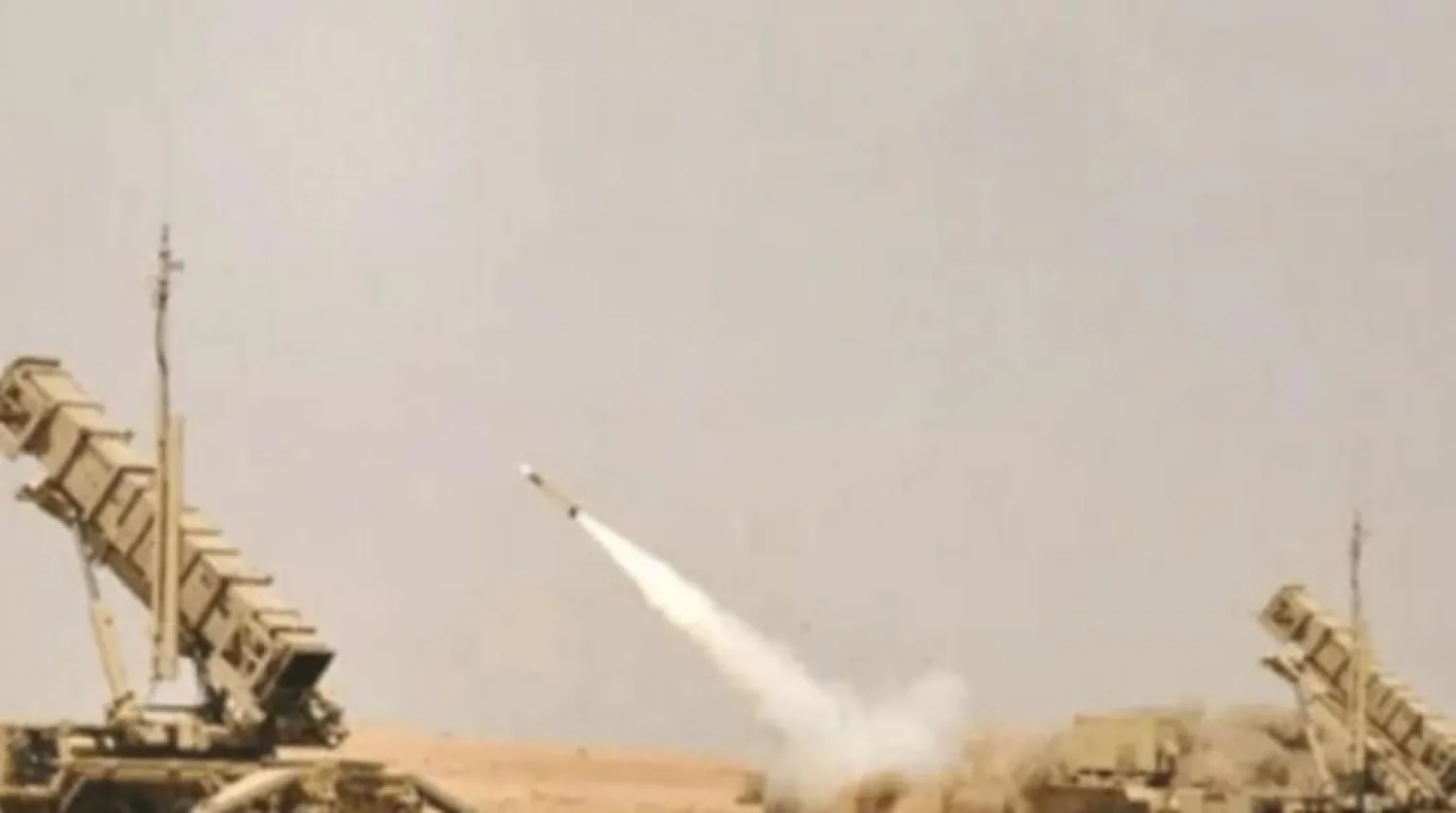 Saudi air defenses intercept a ballistic missile fired by the Houthi militias. (Asharq Al-Awsat file photo)
