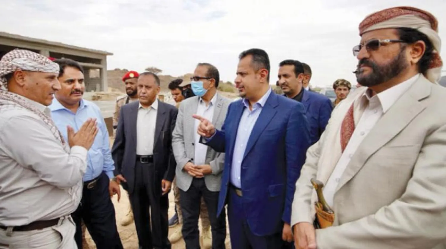 Yemeni Prime Minister Maeen Abdul-Malik during his tour in Marib (Saba)
