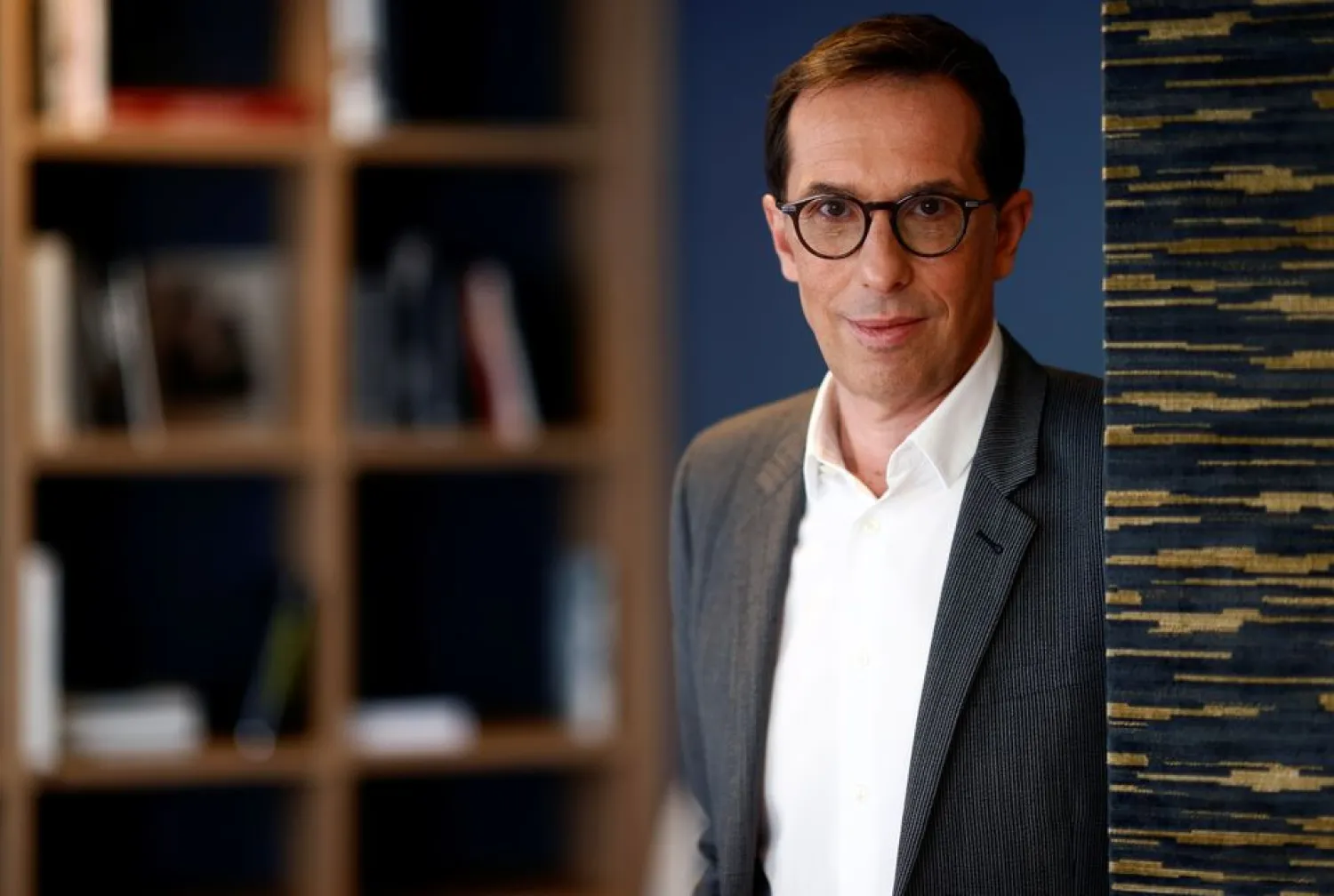 L'Oreal CEO Nicolas Hieronimus poses after an interview with Reuters at the company's offices in Levallois-Perret, near Paris, France, May 7, 2021. (Reuters)