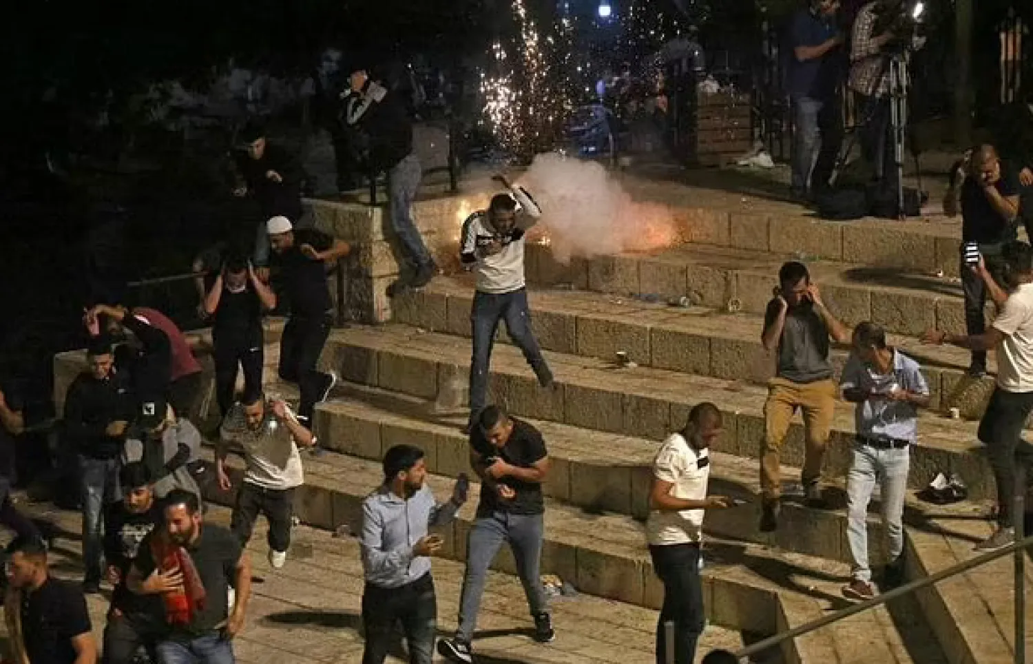 The Palestinian Red Crescent said that 90 people were wounded, revising up their earlier toll of 53 - AFP