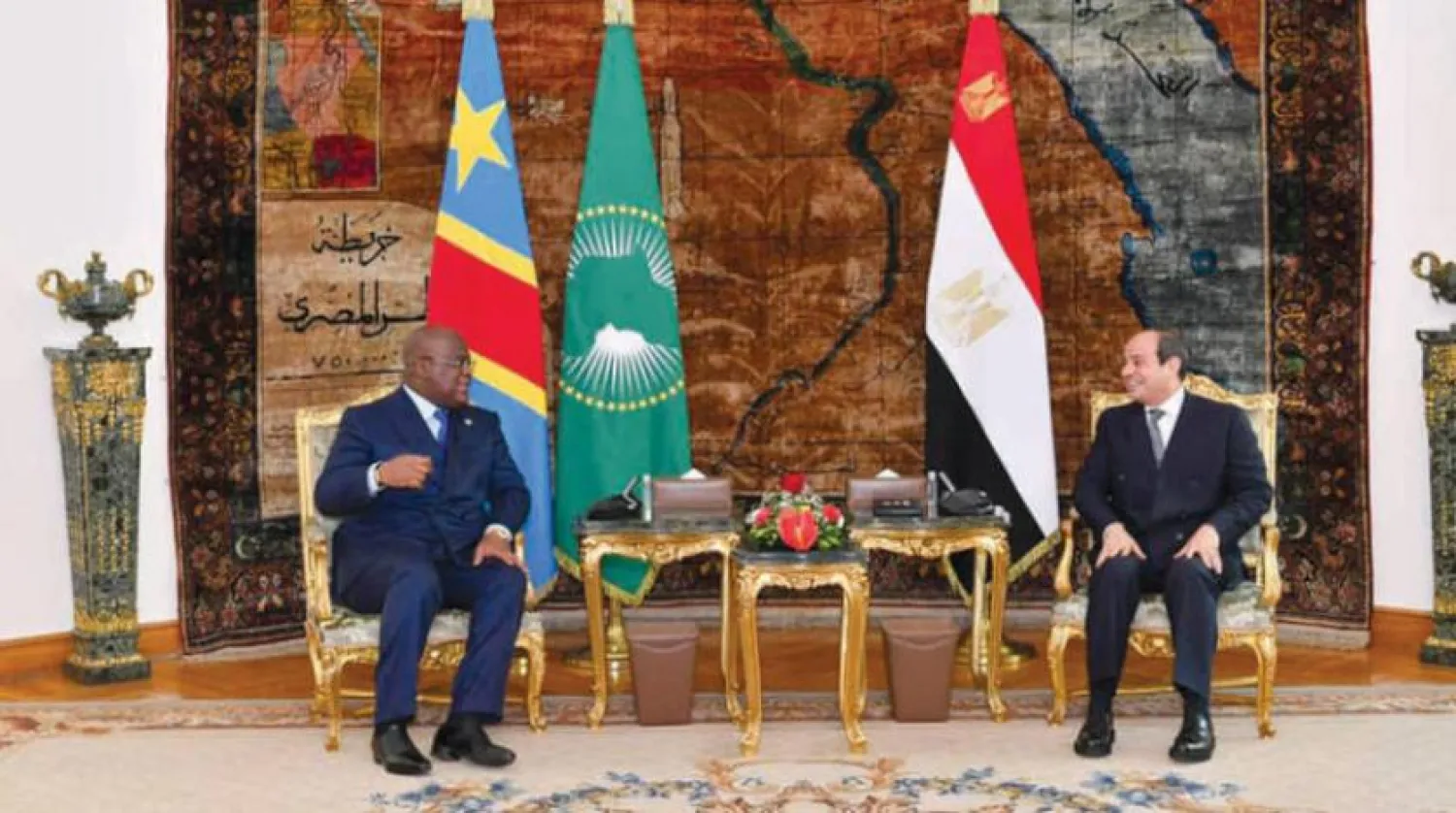 Sisi ve Kongo Devlet Başkanı Tshisekedi (Mısır Cumhurbaşkanlığı)