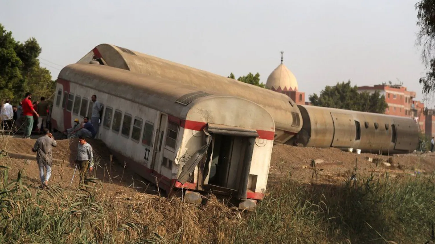 A train derails as it was heading from Cairo to Mansoura. (Reuters file photo)