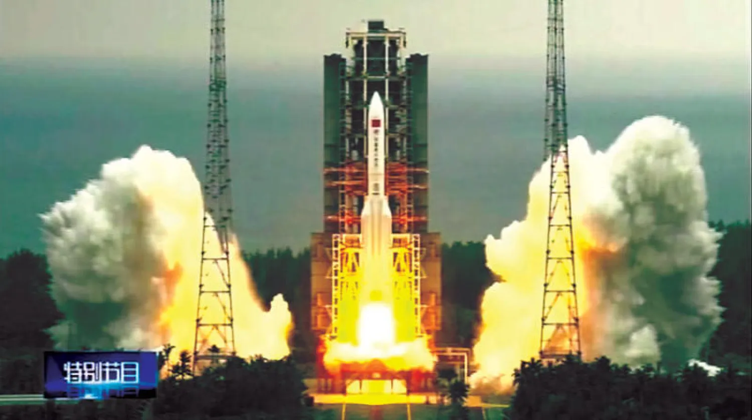 إطلاق صاروخ ضمن برنامج المحطة الفضائية الصينية الدائمة (أ.ب)