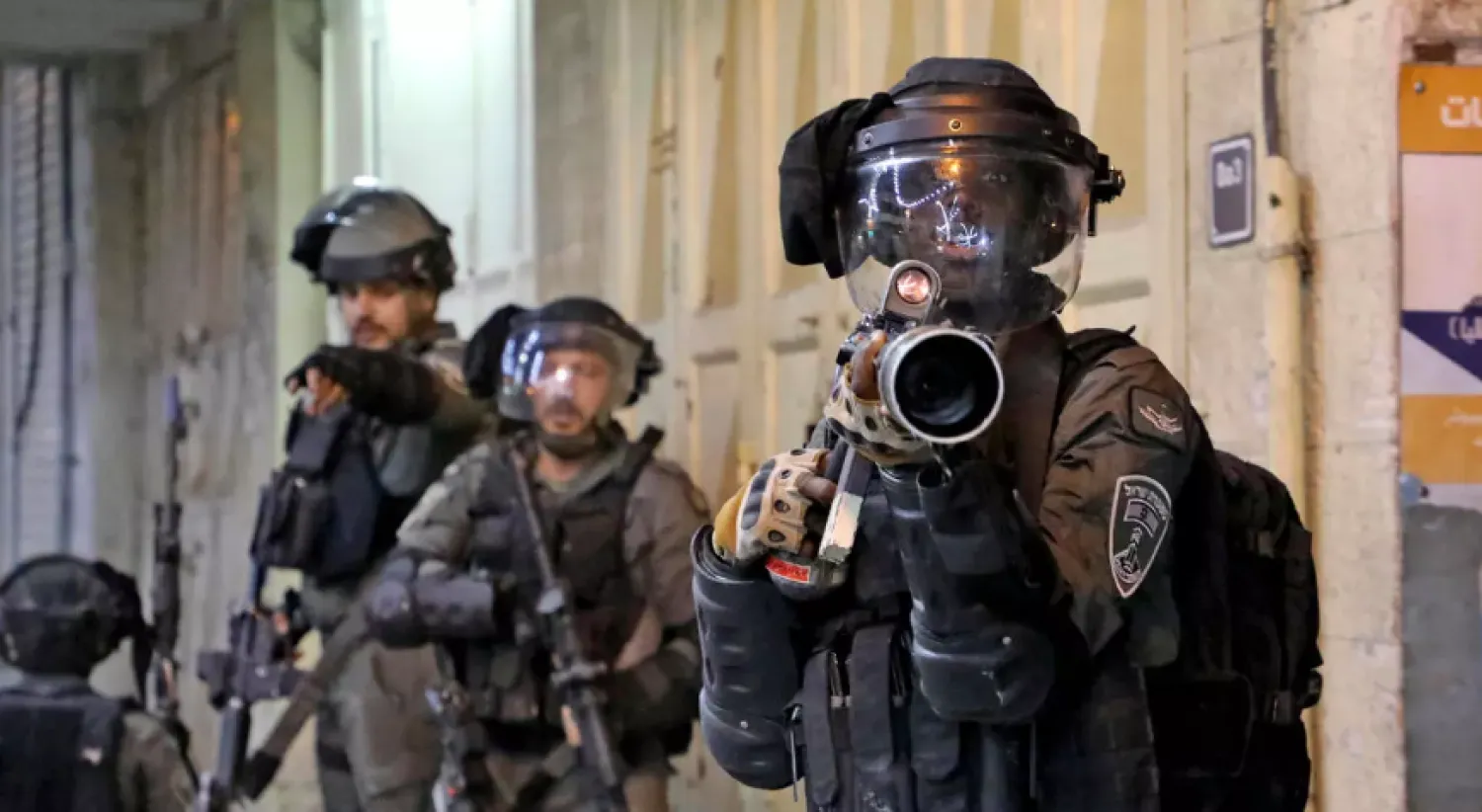 Israeli security forces take position in the occupied West Bank following protests - AFP