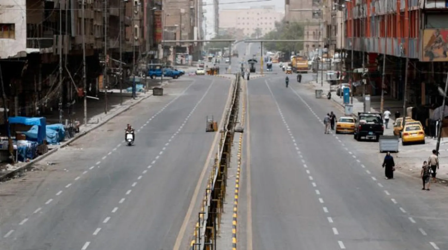 A street in Baghdad amid during full curfew (AP)