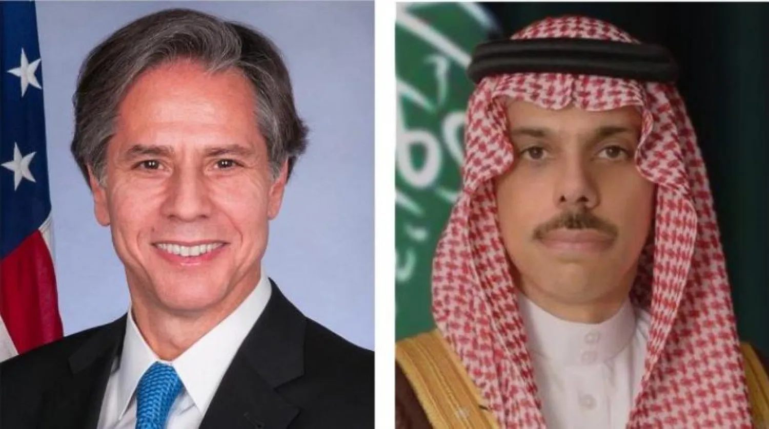 Saudi FM Prince Faisal bin Farhan and US Secretary of State Blinken.