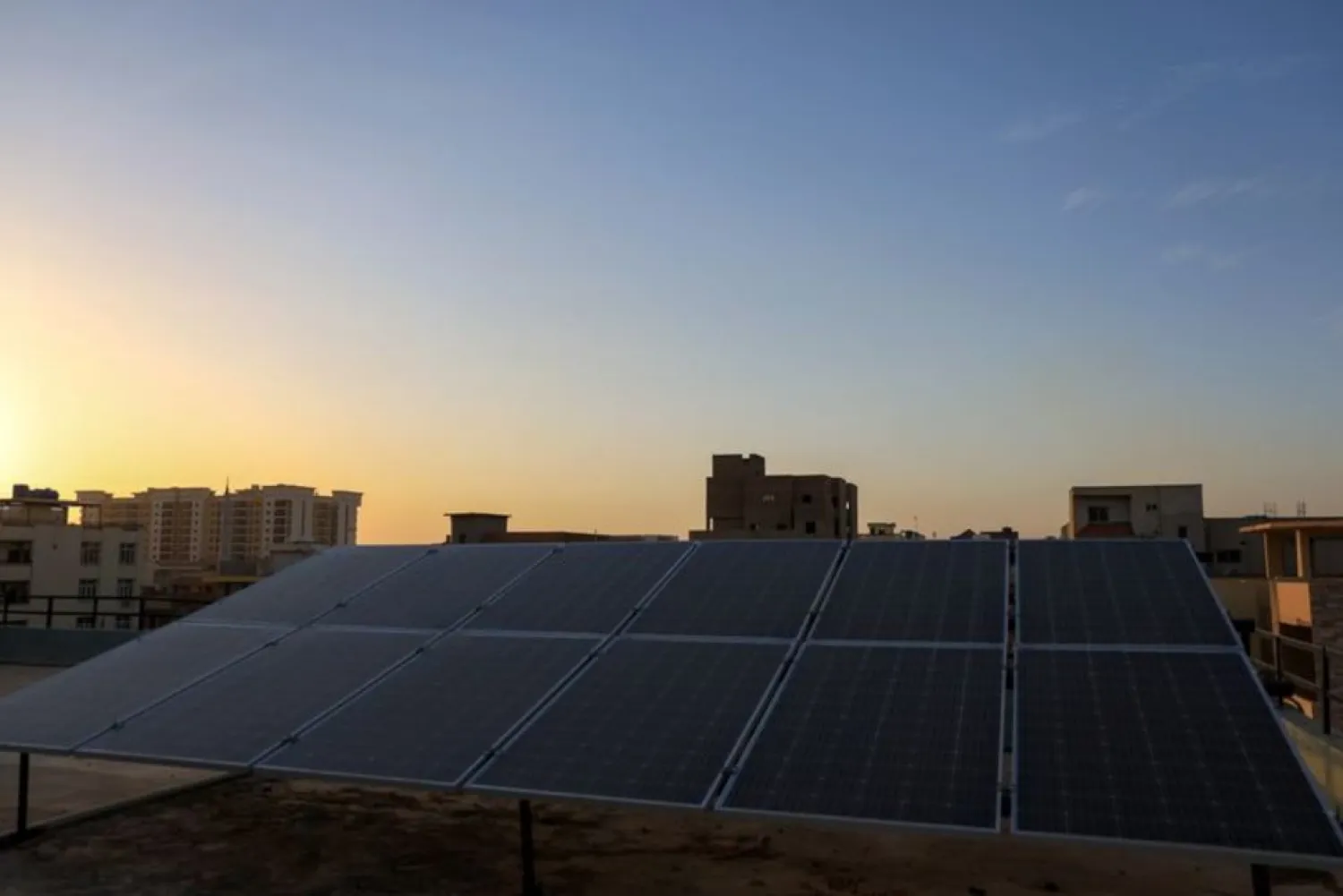 A solar panel is seen on the roof of a house of Bank manager, Abdel Maged Khougly, in Khartoum, Sudan May 17, 2021. (Reuters)