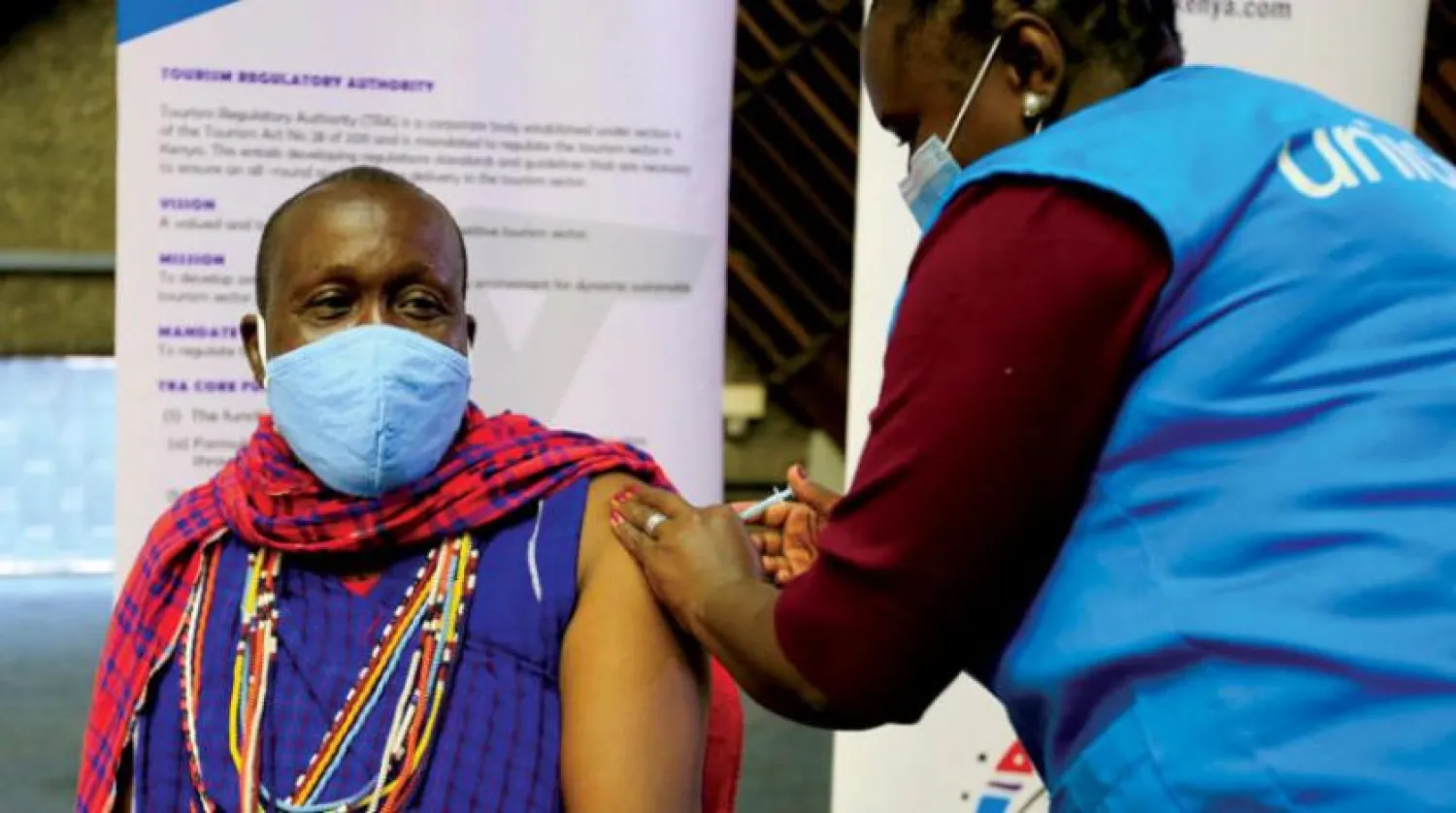 A man receives a vaccine shot in Nairobi, Kenya. (Reuters)