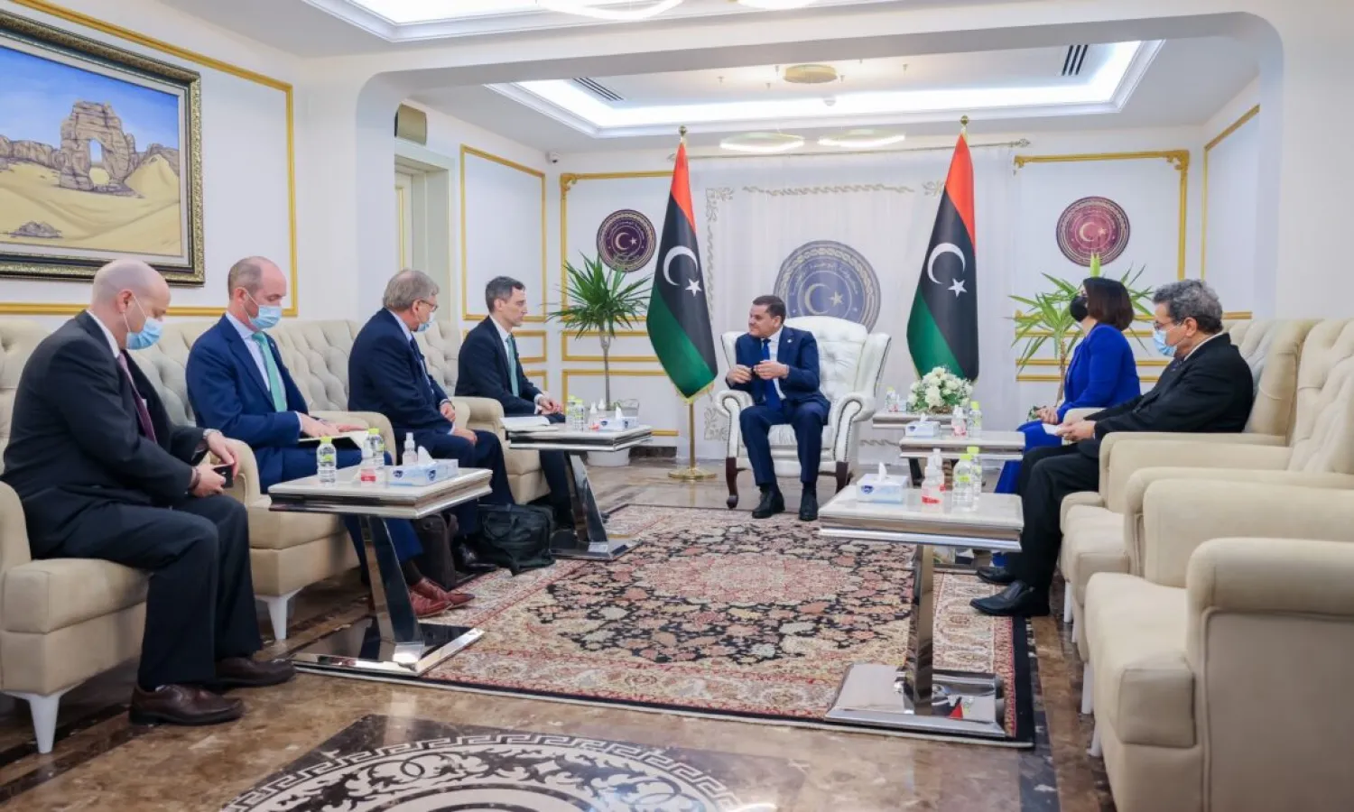 Acting Assistant Secretary for Near Eastern Affairs Joey Hood and Special Envoy for Libya Richard Norland during their visit to Libya May 18, 2021 (US embassy website)