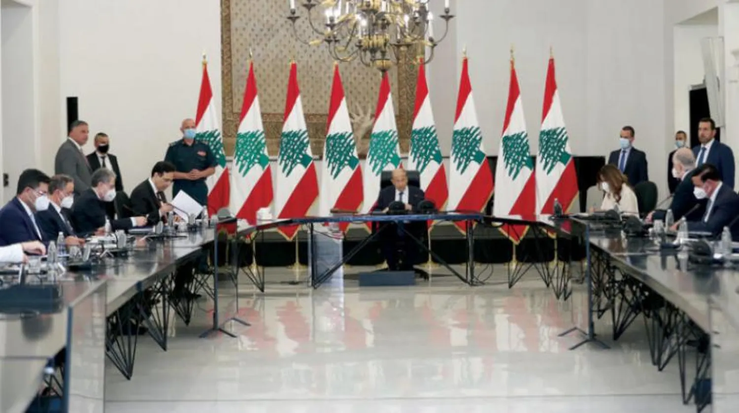 Lübnan Cumhurbaşkanı Mişel Avn, 26 Mayıs’ta Yüksek Savunma Konseyi toplantısında (Dalati ve Nahra)