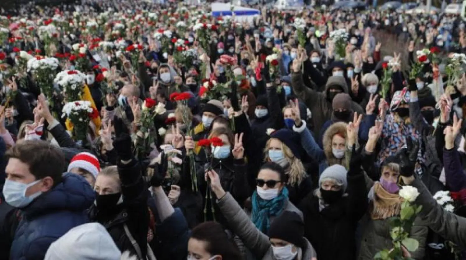 مظاهرة للمعارضة البيلاروسية في مينسك (أرشيفية - أ.ب)