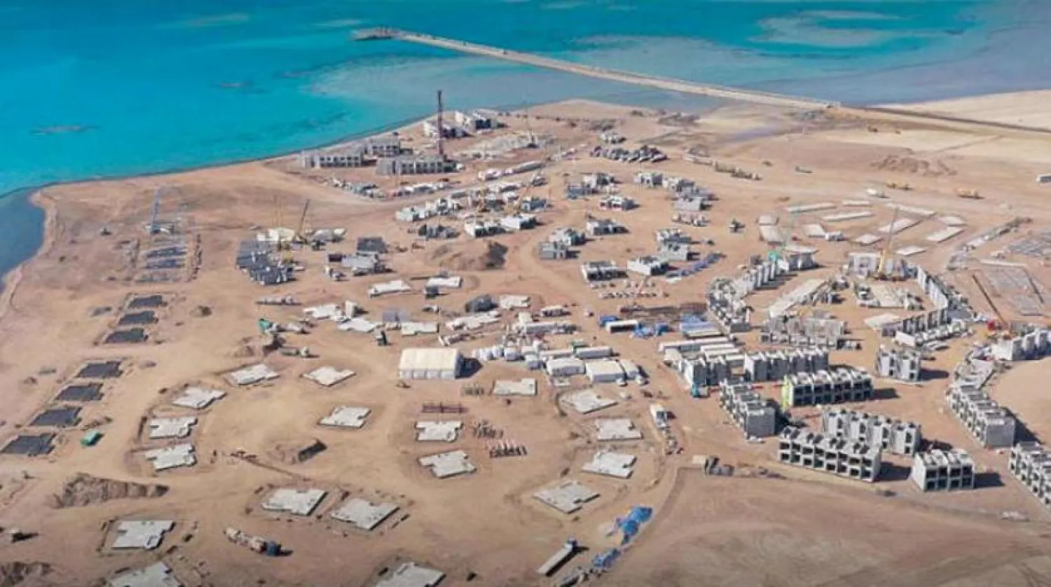 A view of the construction at the project. (Asharq Al-Awsat)