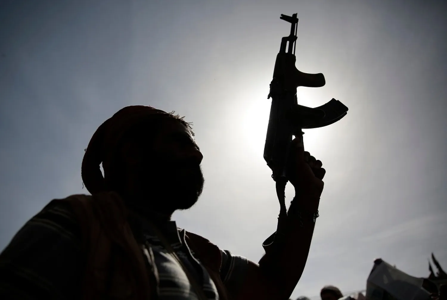 A Houthi supporter in Sanaa. (AP)