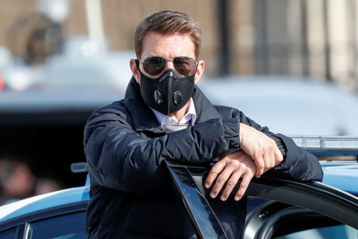 Actor Tom Cruise is seen on the set of "Mission Impossible 7" while filming in Rome, Italy October 13, 2020. (Reuters)