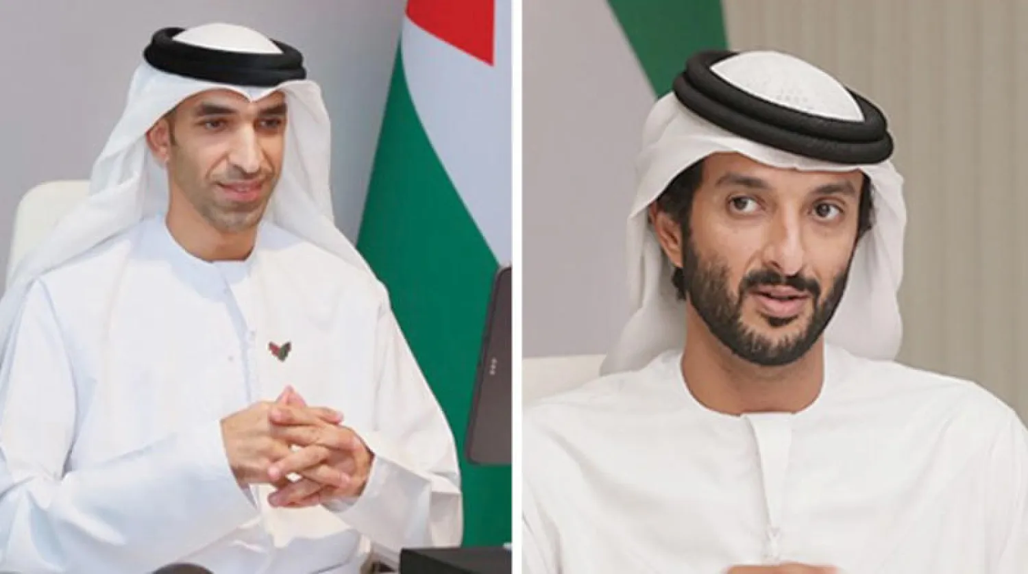 جانب من الاجتماعات الافتراضية بين مسؤولين في الإمارات والأردن (وام)