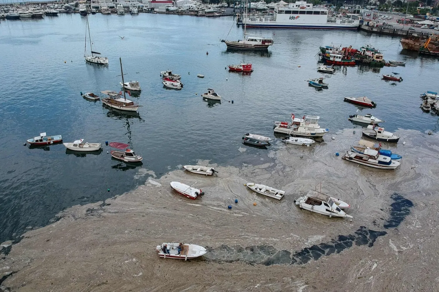 A huge mass of marine mucilage, a thick, slimy substance made up of compounds released by marine organisms, has bloomed in Turkey's Marmara. (Getty Images)