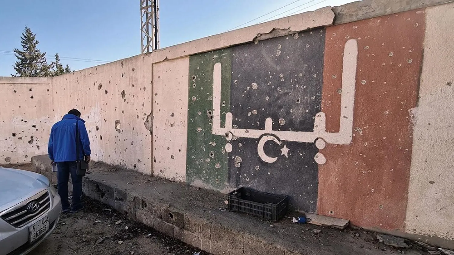 A school damaged during fighting between rival factions in Tripoli, Libya, on November 19, 2020. (AFP)