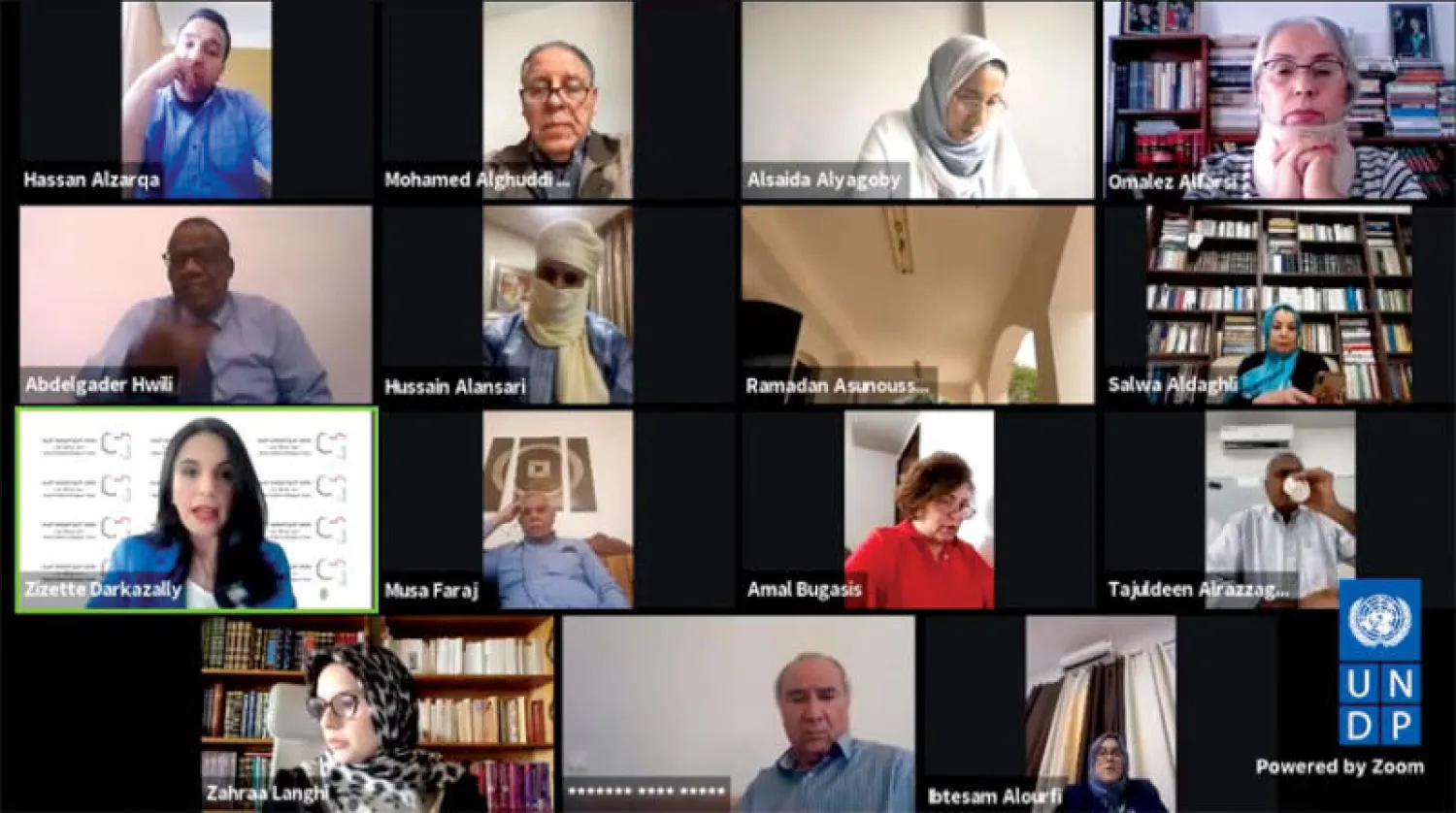 جانب من أعمال ملتقى «الحوار السياسي الليبي» عبر الاتصال المرئي نهاية الشهر الماضي (البعثة الأممية)