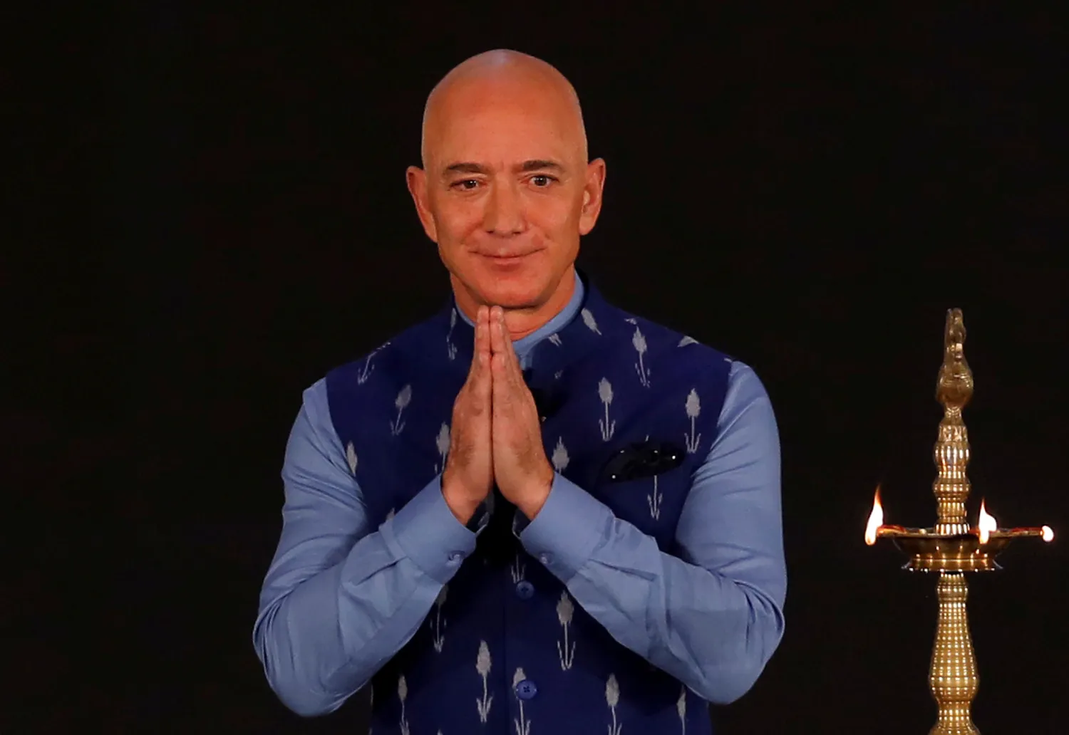 Jeff Bezos, founder of Amazon, attends a company event in New Delhi, India, January 15, 2020. Reuters