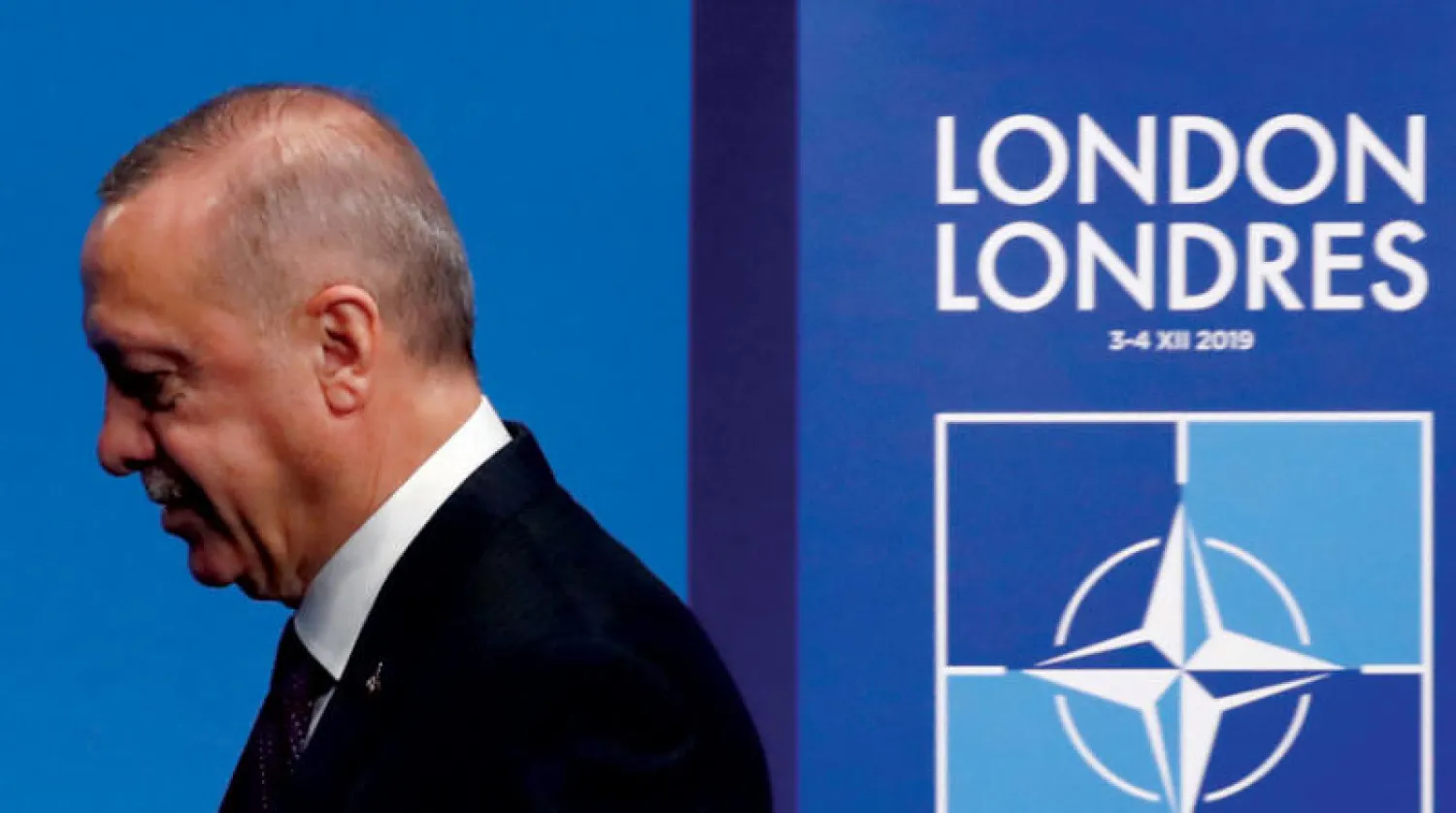 إردوغان في قمة سابقة لحلف «الناتو» في واتفورد بإنجلترا عام 2019 (رويترز)