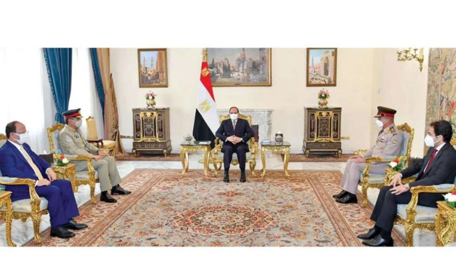 Sisi and Pakistani Chairman of Joint Chiefs of Staff Committee (Egyptian Presidency) 