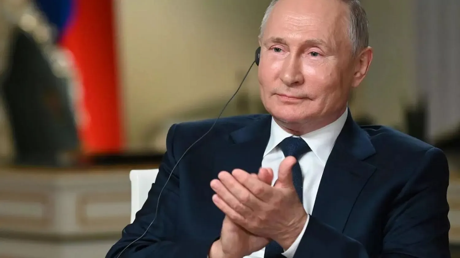 Russian President Vladimir Putin speaks with journalist of NBC News Keir Simmons in Moscow on June 11, 2021. (AFP)