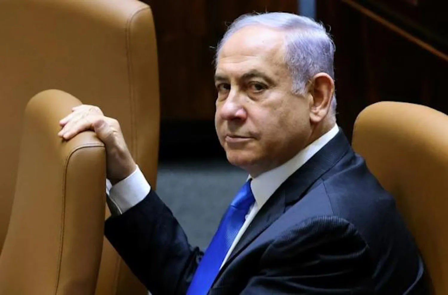 Israel's longest-serving prime minister Benjamin Netanyahu attends a special Knesset session that voted him out of power - AFP 