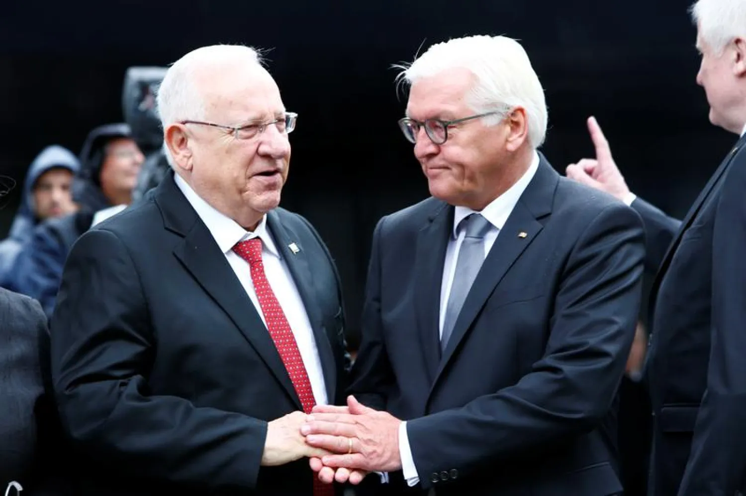 Germany's President Frank-Walter Steinmeier with Israel's President Reuven Rivlin in Munich, Germany September 6, 2017. (Reuters)