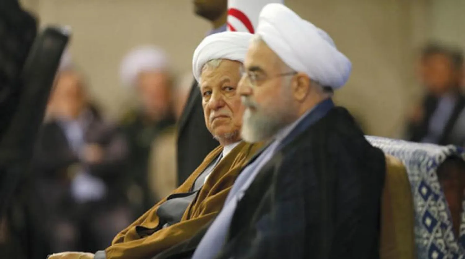 İran Cumhurbaşkanı Hasan Ruhani ve müttefiki eski cumhurbaşkanı Ali Ekber Haşimi Rafsancani, ölümünden önce resmi bir etkinlik sırasında (ISNA)
