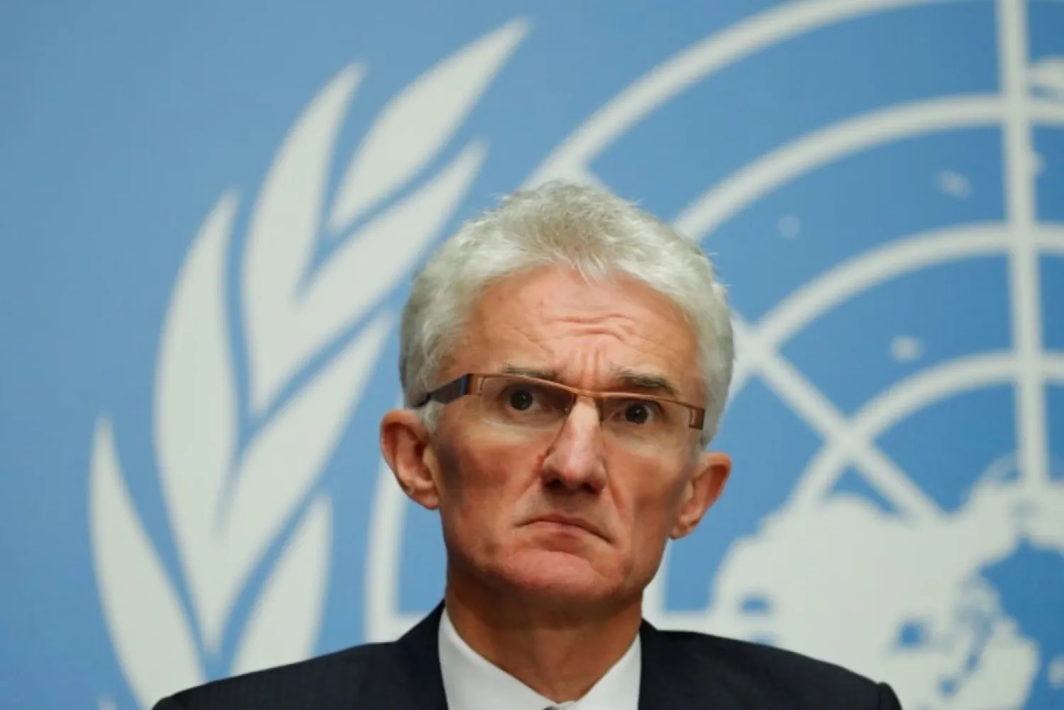 UN humanitarian coordinator Mark Lowcock attends a news conference following a joint mission to Afghanistan and Pakistan at the United Nations in Geneva, Switzerland, September 10, 2018. (Reuters)