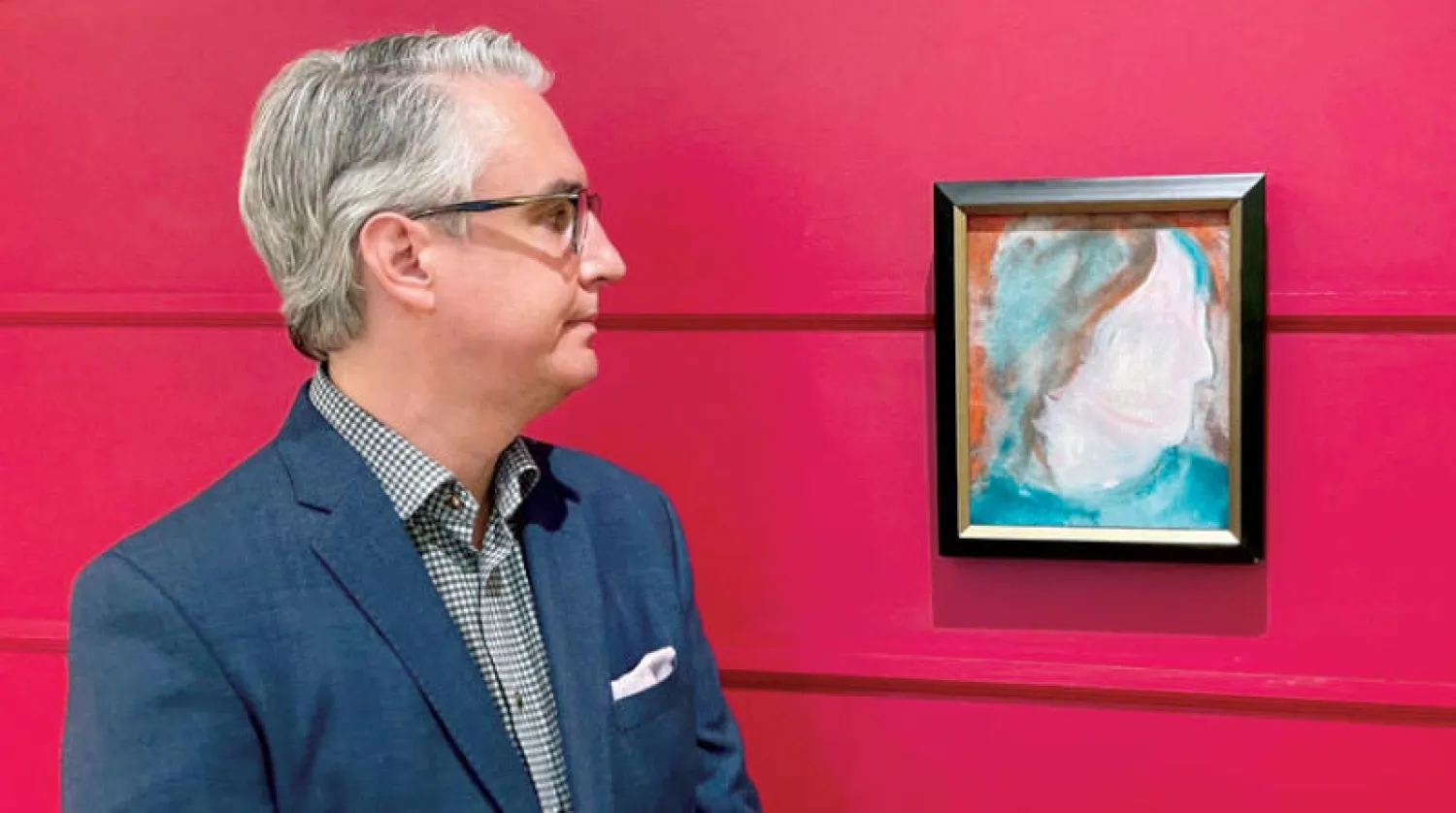 لوحة رسمها المغني البريطاني الراحل ديفيد بووي (أ.ف.ب)