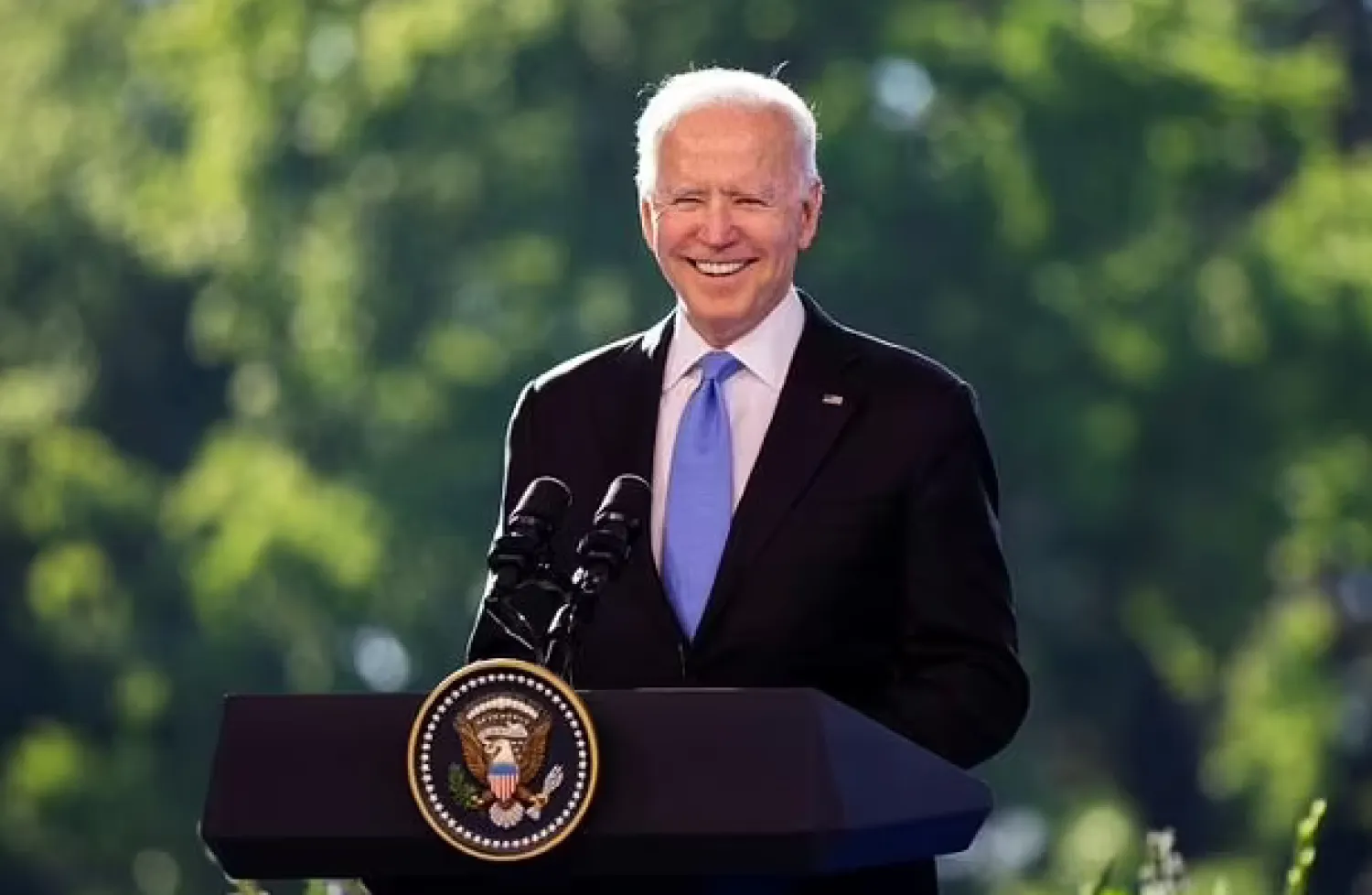 US President Joe Biden holds a press conference in Geneva after a summit with Russian President Vladimir Putin - AFP