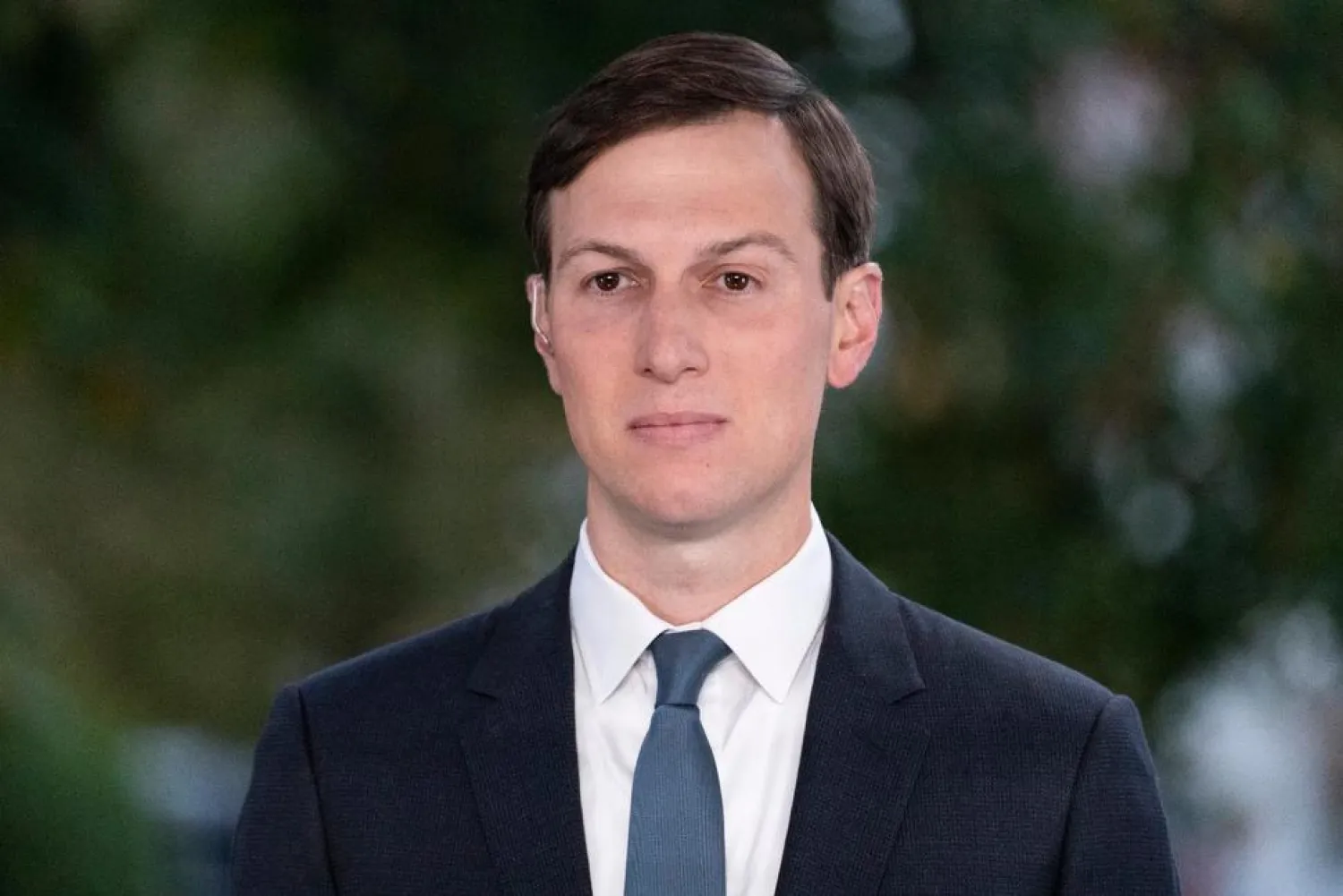 Jared Kushner does a television interview at the White House on Oct. 26, 2020, in Washington. (AP)