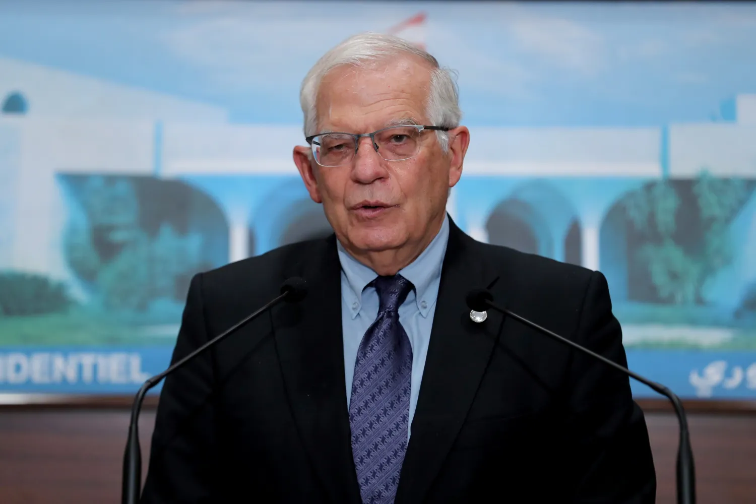 European Union foreign policy chief Josep Borrell speaks at the presidential palace in Baabda, Lebanon June 19, 2021. Dalati Nohra/Handout via REUTERS